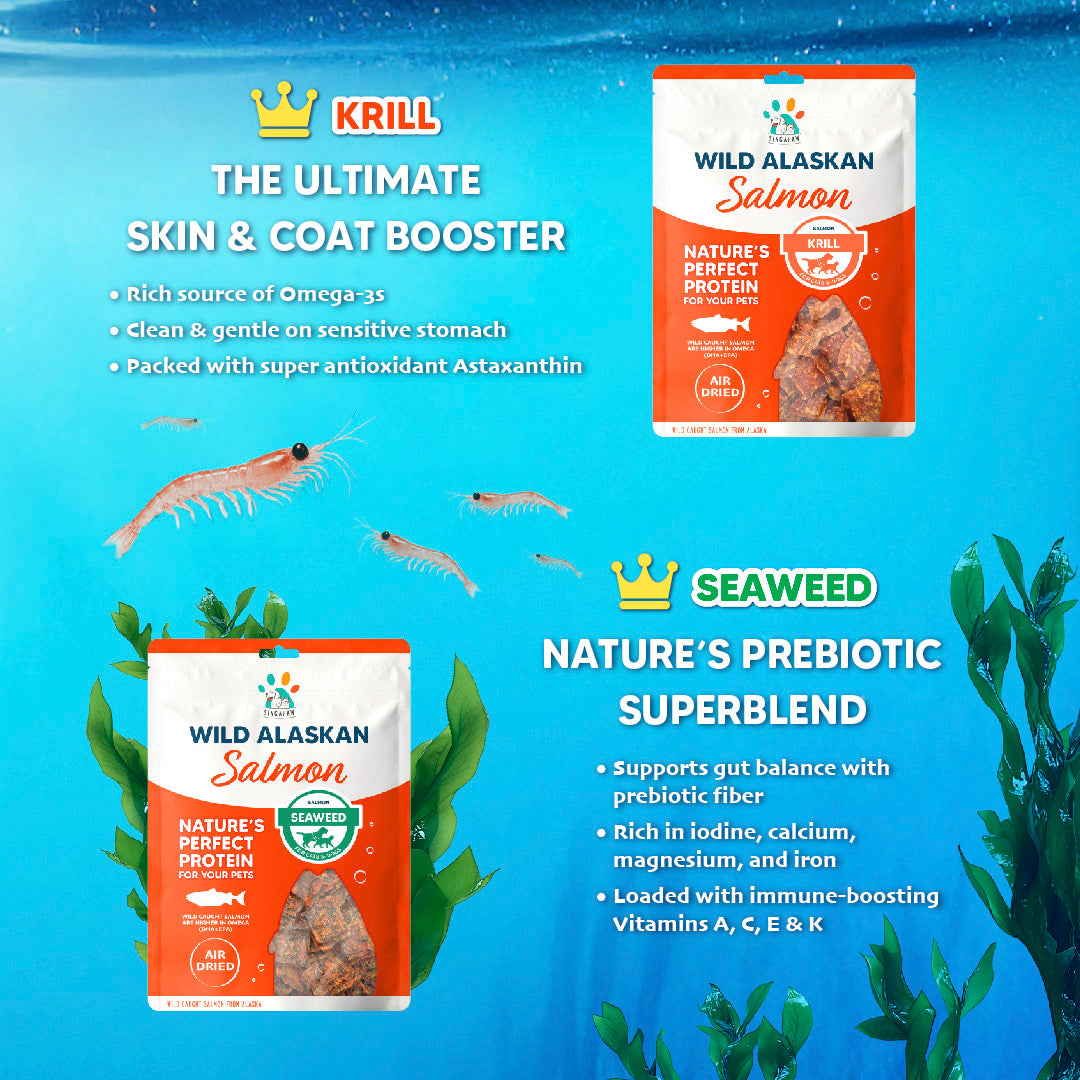 Singapaw Wild Alaskan Dehydrated Salmon Cat & Dog Treats