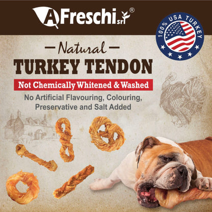 Afreschi Natural Turkey Tendon Dental Chew Dog Treats