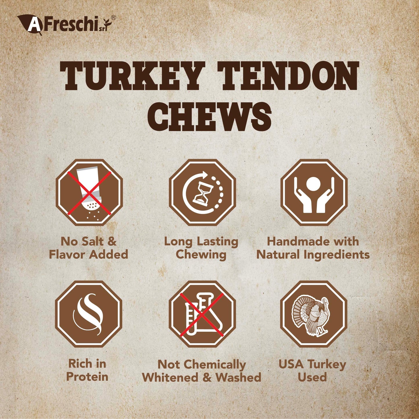 Afreschi Turkey Tendon Jerky Dog Treats