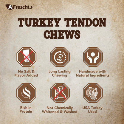 Afreschi Turkey Tendon Jerky Dog Treats
