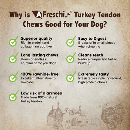 Afreschi Turkey Tendon Jerky Dog Treats