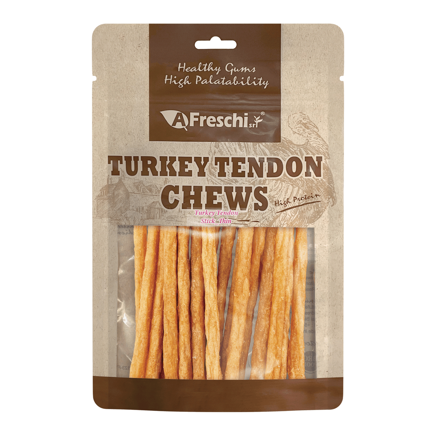 Afreschi Turkey Tendon Jerky Dog Treats
