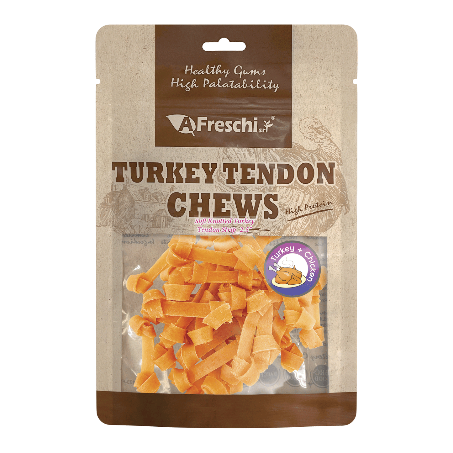 Afreschi Turkey Tendon Jerky Dog Treats