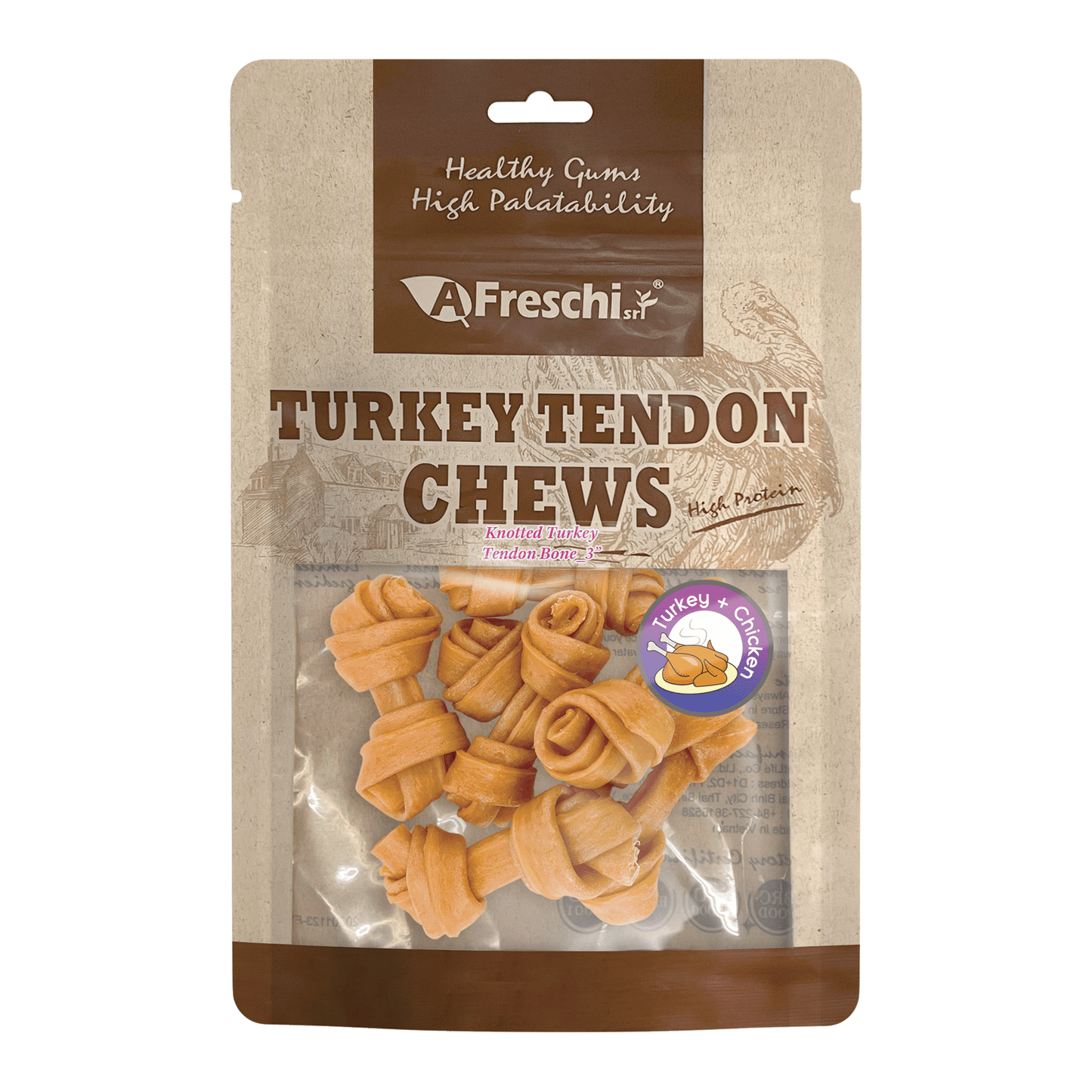 Afreschi Turkey Tendon Jerky Dog Treats