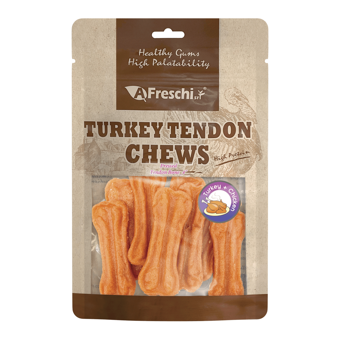Afreschi Turkey Tendon Jerky Dog Treats