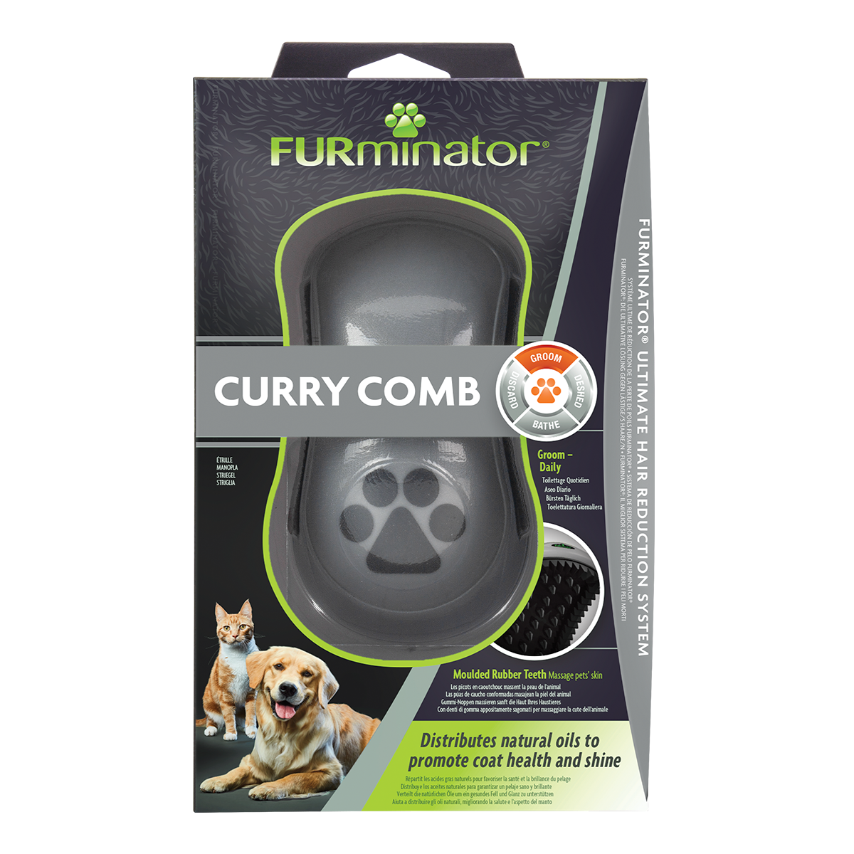 Furminator Grooming Curry Comb for Cats & Dogs