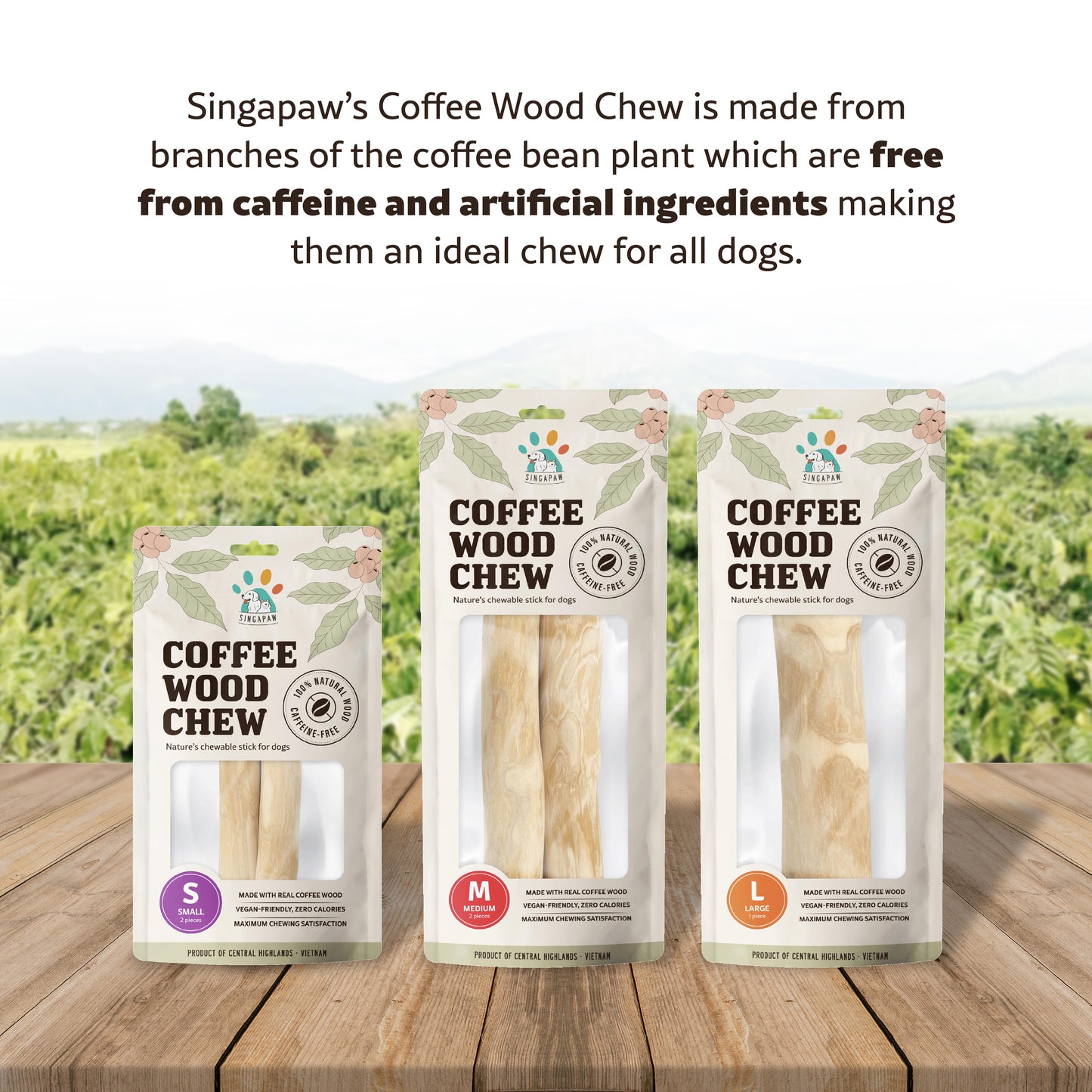 Singapaw Coffee Wood Dental Chew for Dogs