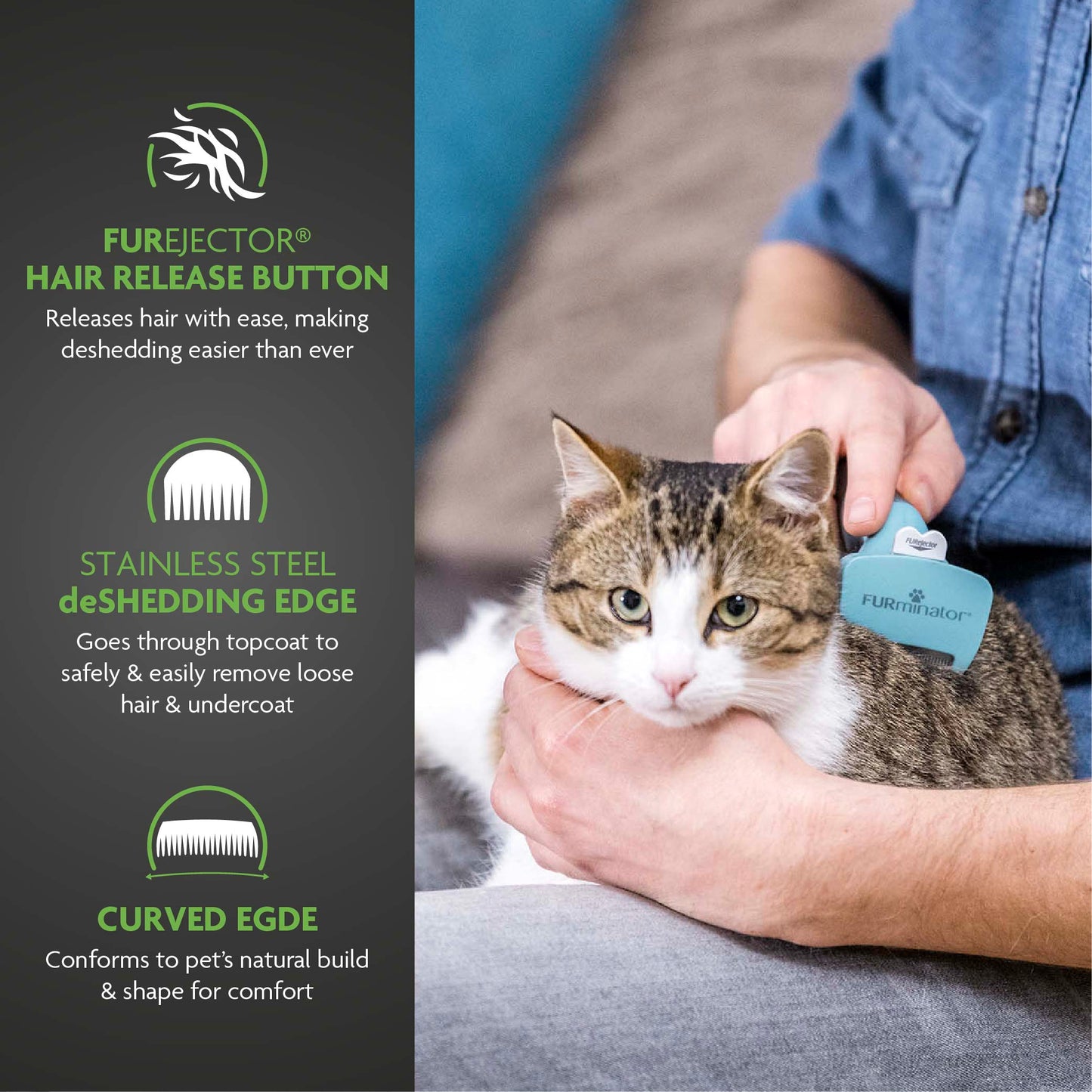 Furminator Grooming Undercoat deShedding Tool Brush For Cats