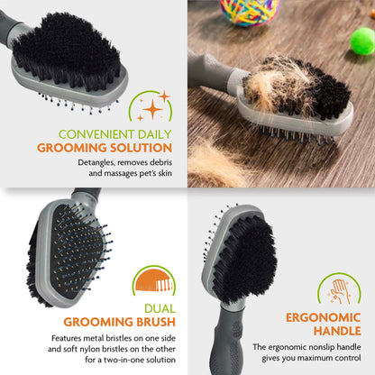 Furminator Large Dual Grooming Brush for Cats & Dogs
