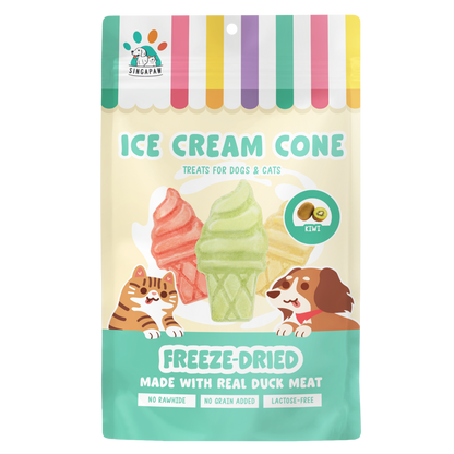 Singapaw Ice Cream Cone Freeze Dried Duck Dessert Cat & Dog Treats