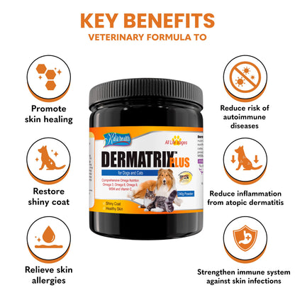 Dermatrix Plus Powder Skin & Coat Pet Supplement