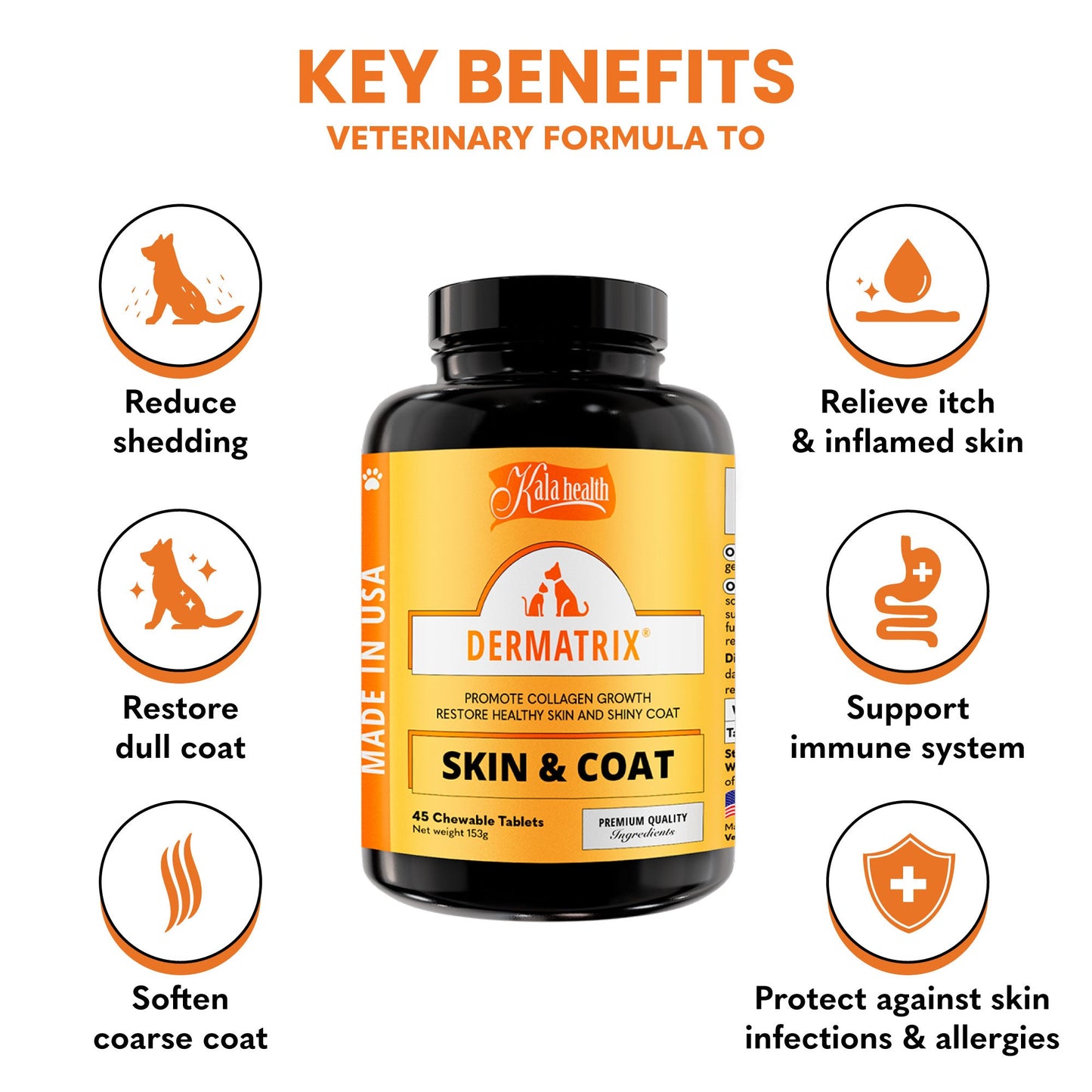 Kala Health Dermatrix Skin & Coat Pet Supplement