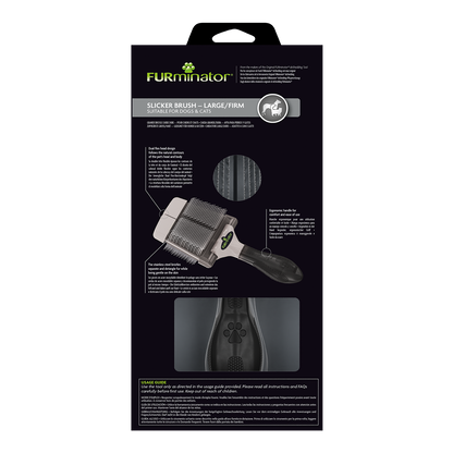 Furminator Grooming Large Firm Slicker Brush for Cats & Dogs