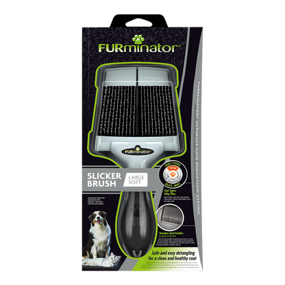 Furminator Grooming Large Soft Slicker Brush for Cats & Dogs
