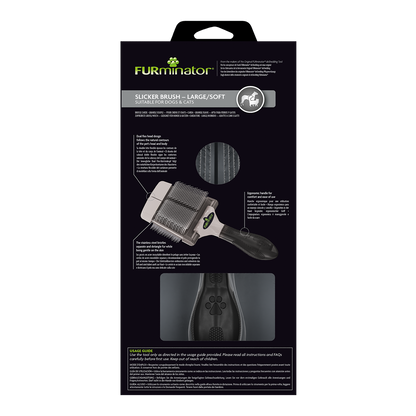 Furminator Grooming Large Soft Slicker Brush for Cats & Dogs
