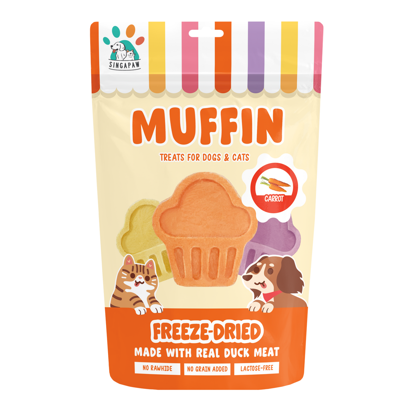 Singapaw Muffin Freeze Dried Duck Dessert Cat & Dog Treats