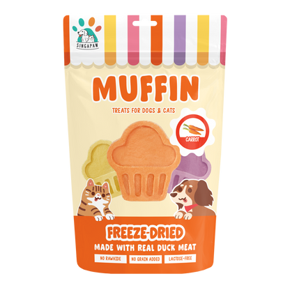 Singapaw Muffin Freeze Dried Duck Dessert Cat & Dog Treats