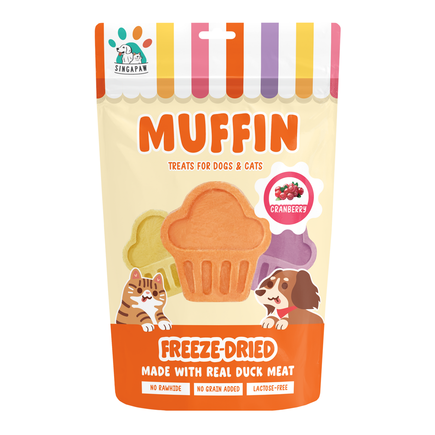 Singapaw Muffin Freeze Dried Duck Dessert Cat & Dog Treats