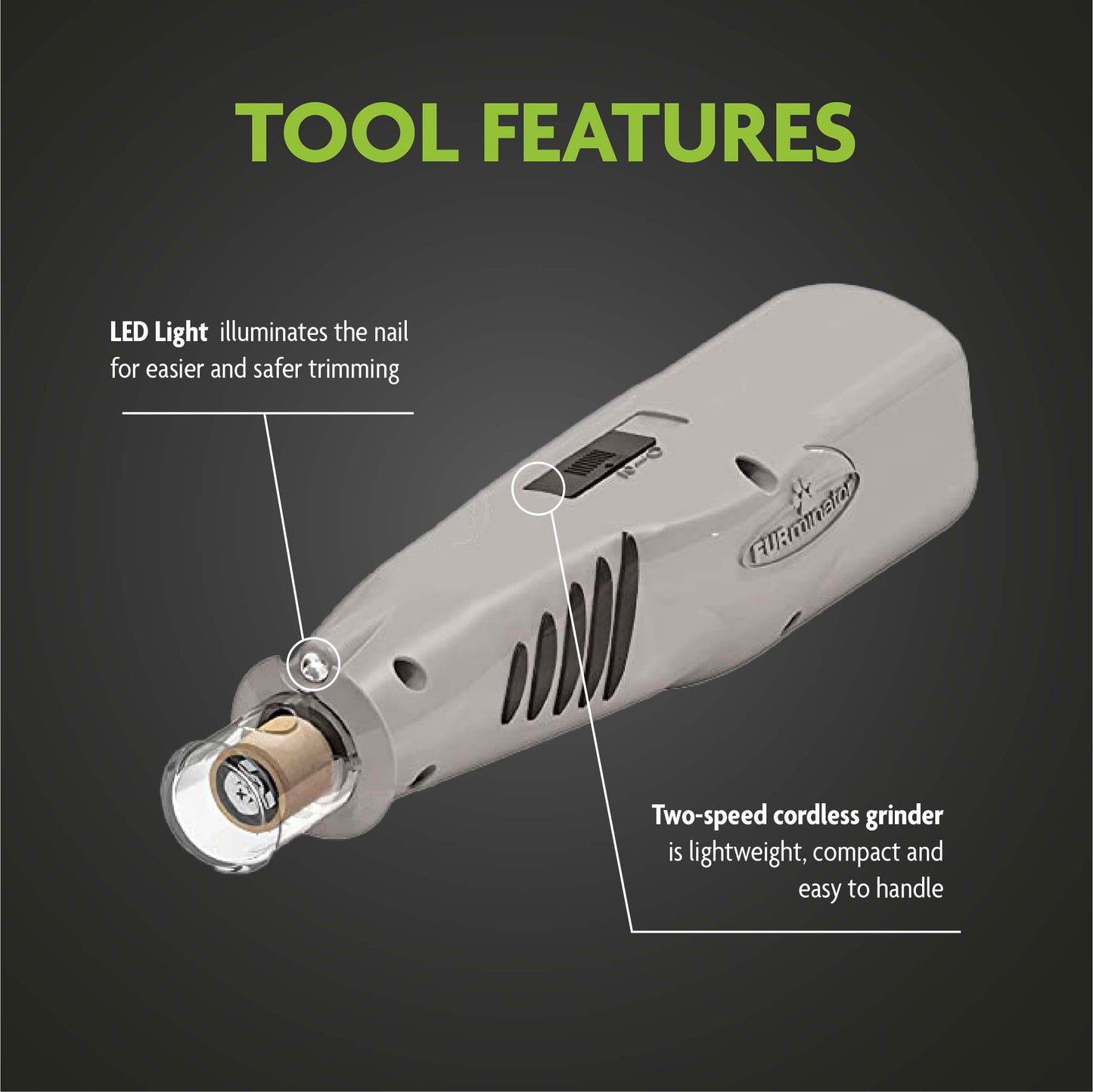 Furminator Nail Grinder Grooming for Cats & Dogs