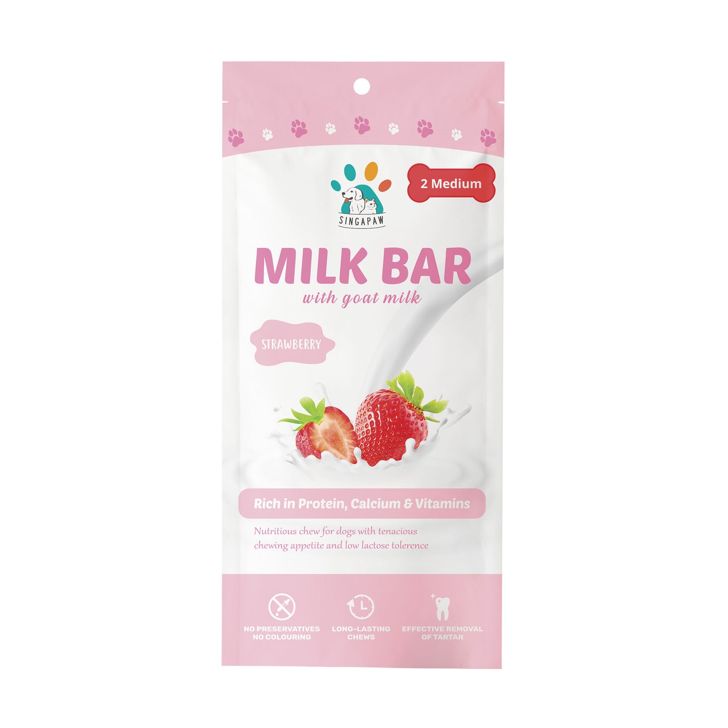 Singapaw Milk Bar Dental Chew with Goat Milk for Dogs