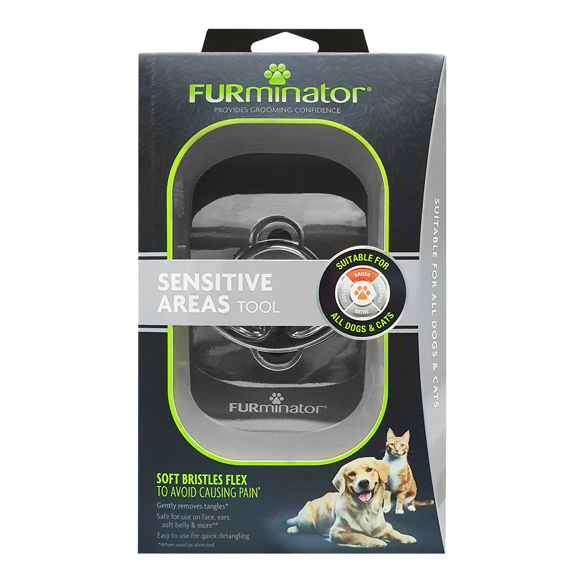 Furminator Grooming Sensitive Areas Brush for Cats & Dogs