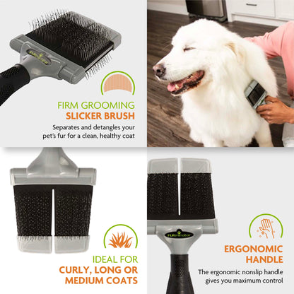 Furminator Grooming Large Firm Slicker Brush for Cats & Dogs