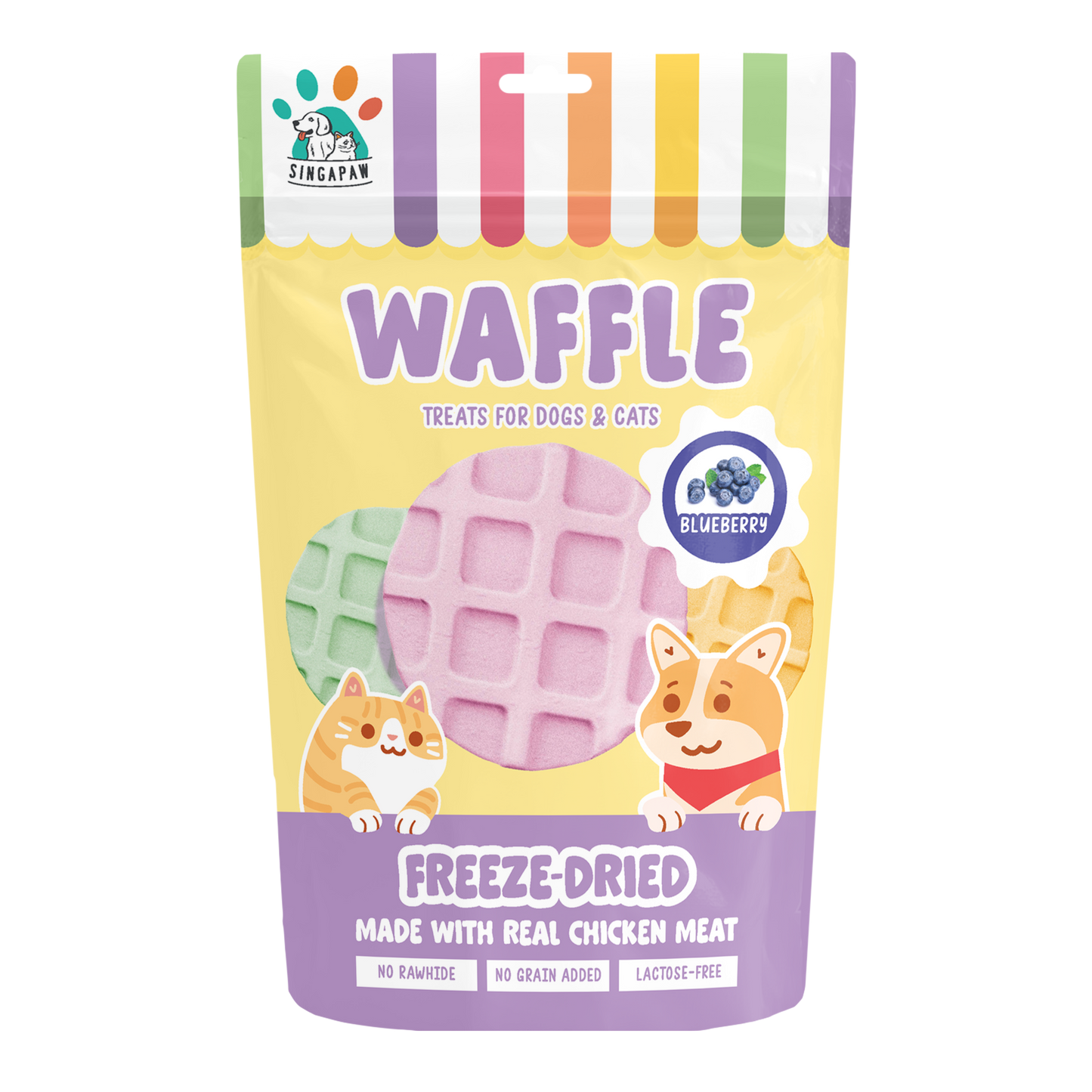 Singapaw Waffle Freeze Dried Chicken Dessert Cat & Dog Treats