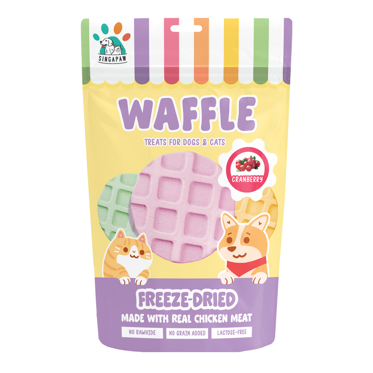 Singapaw Waffle Freeze Dried Chicken Dessert Cat & Dog Treats
