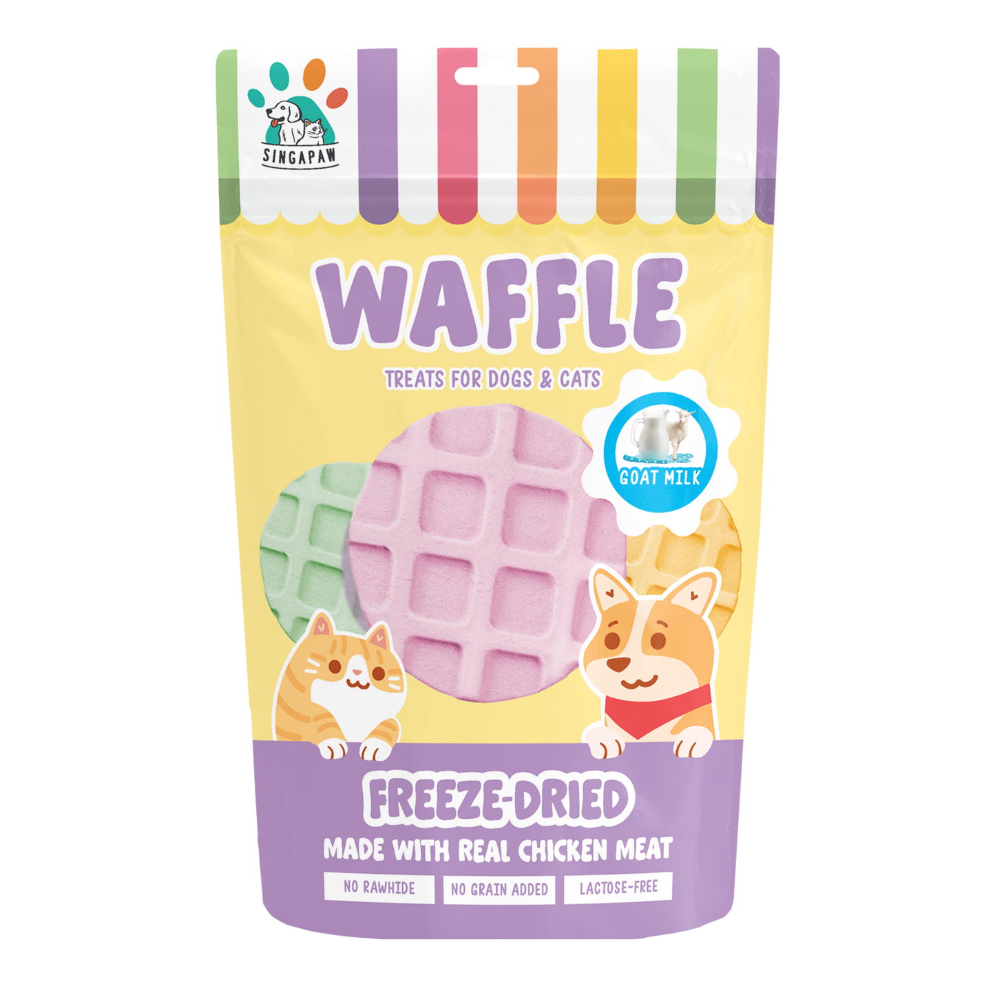 Singapaw Waffle Freeze Dried Chicken Dessert Cat & Dog Treats