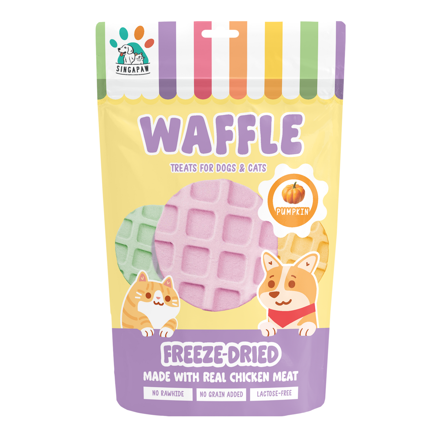 Singapaw Waffle Freeze Dried Chicken Dessert Cat & Dog Treats